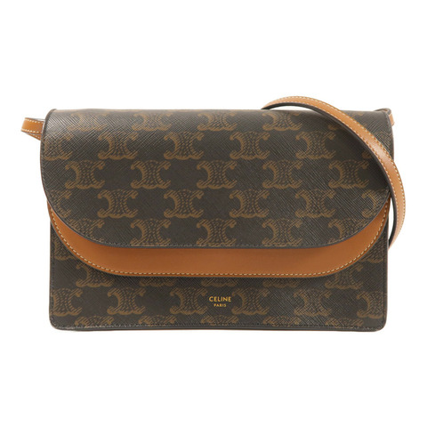 CELINE 塗層帆布Shoulder Bag金扣肩背袋