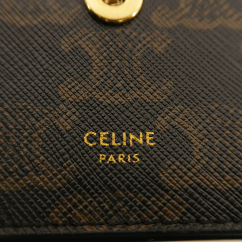 CELINE 塗層帆布Shoulder Bag金扣肩背袋-6