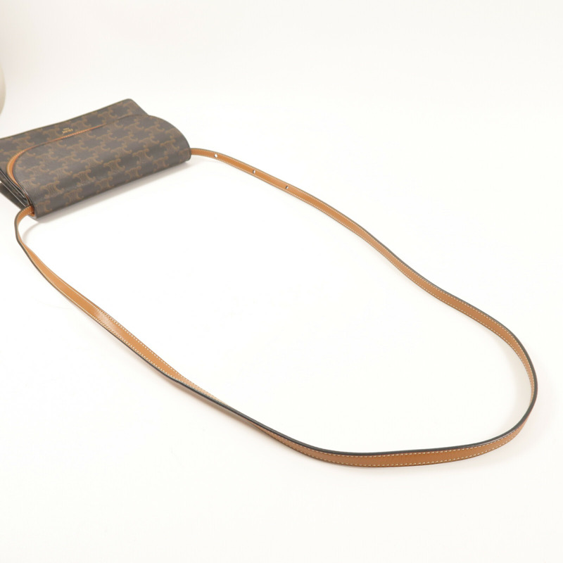 CELINE 塗層帆布Shoulder Bag金扣肩背袋-8