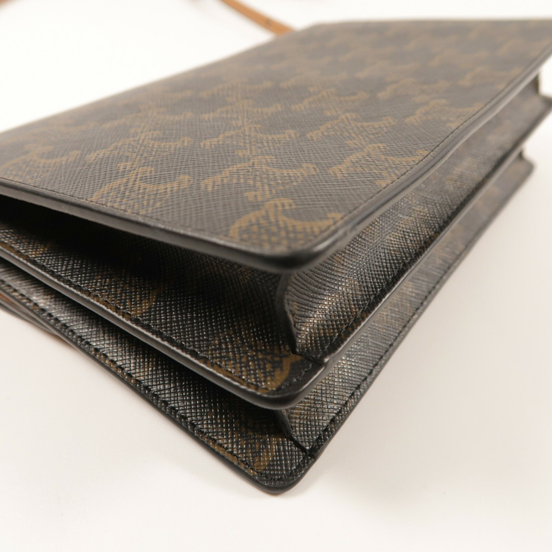 CELINE 塗層帆布Shoulder Bag金扣肩背袋-11