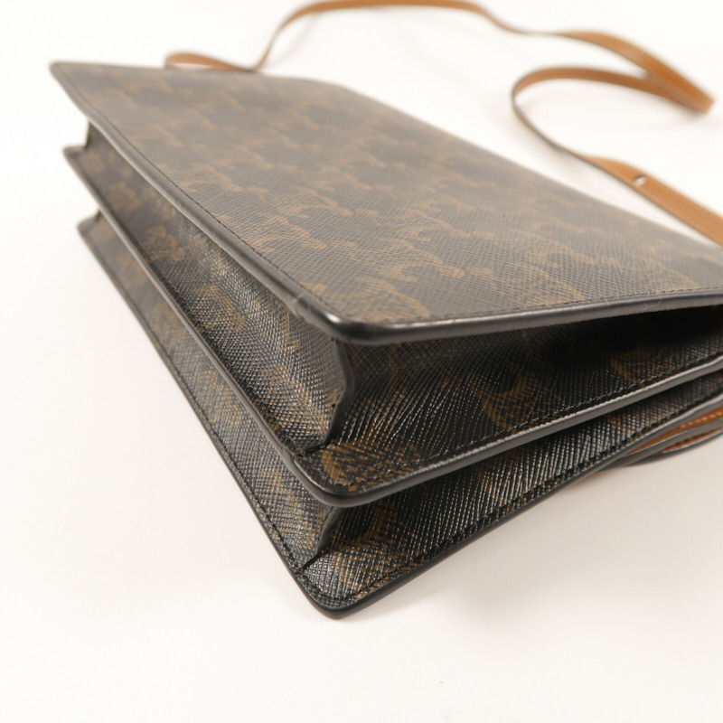 CELINE 塗層帆布Shoulder Bag金扣肩背袋-12