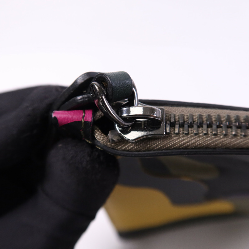 Valentino 帆布/牛皮皮革Clutch銀扣手拿包-7