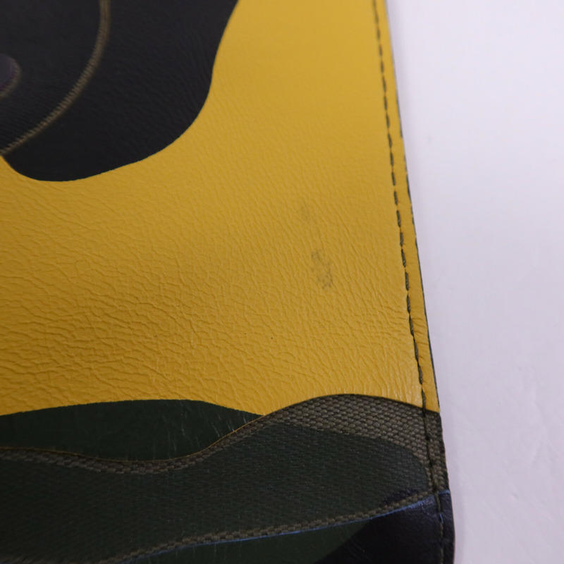 Valentino 帆布/牛皮皮革Clutch銀扣手拿包-14