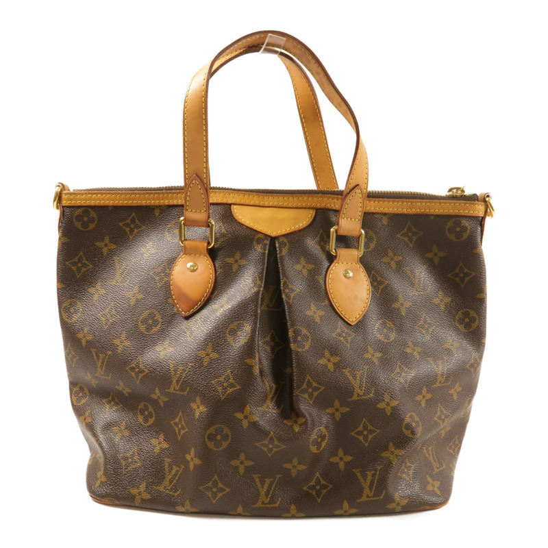 LOUIS VUITTON Monogram Palermo PM金扣手挽肩背兩用袋棕色-1