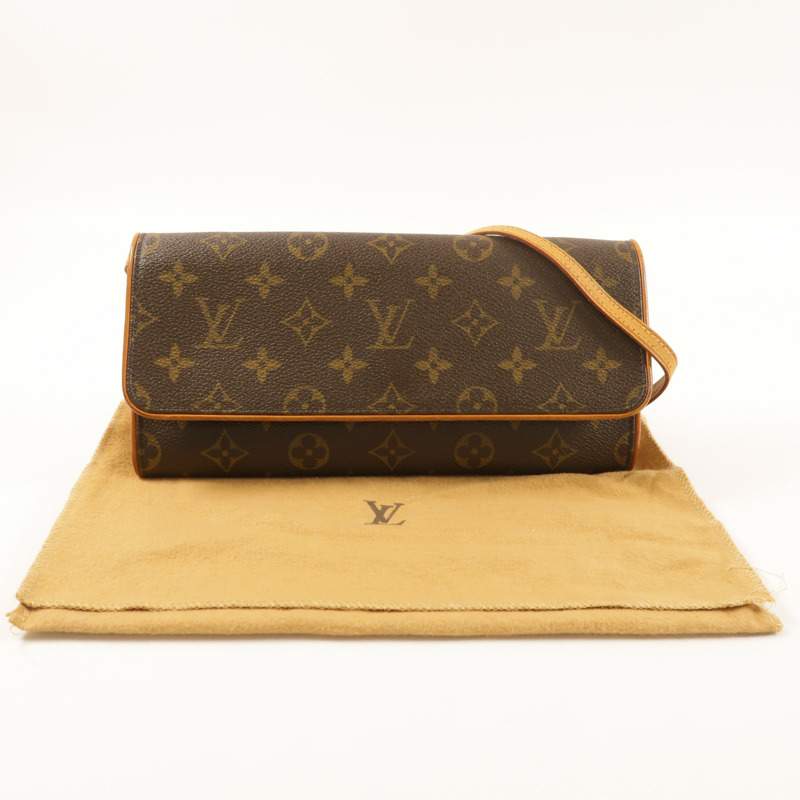 LOUIS VUITTON Monogram Pochette Twin GM金扣肩背袋-8