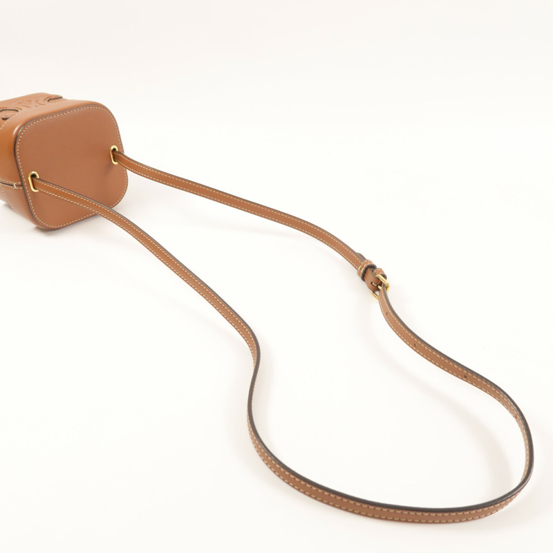 CELINE 牛皮皮革Cuir Triomphe Box Small金扣肩背袋-6
