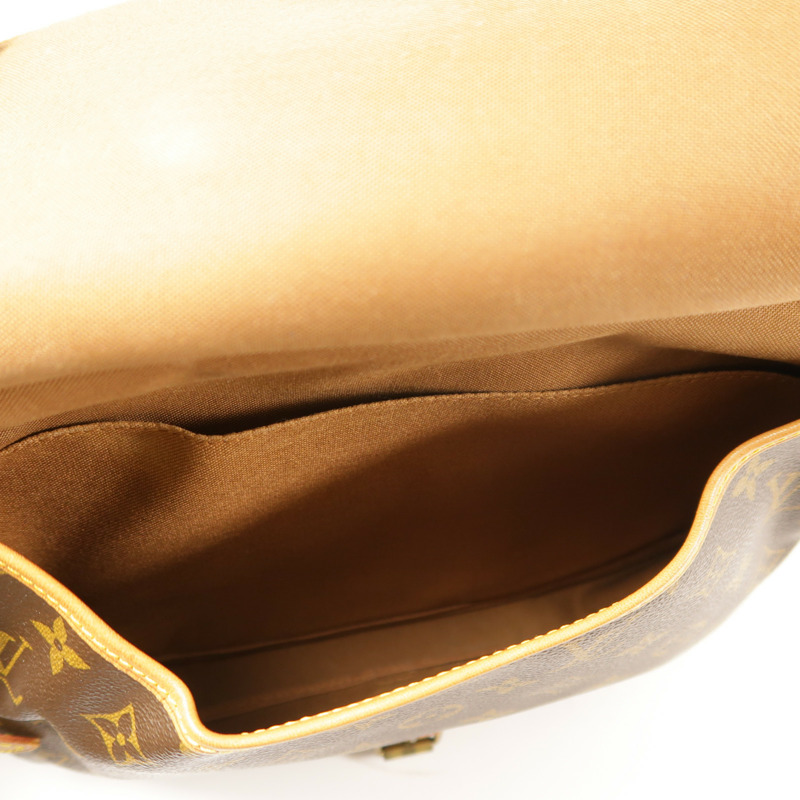 LOUIS VUITTON Monogram Saumur 30金扣肩背袋棕色-4