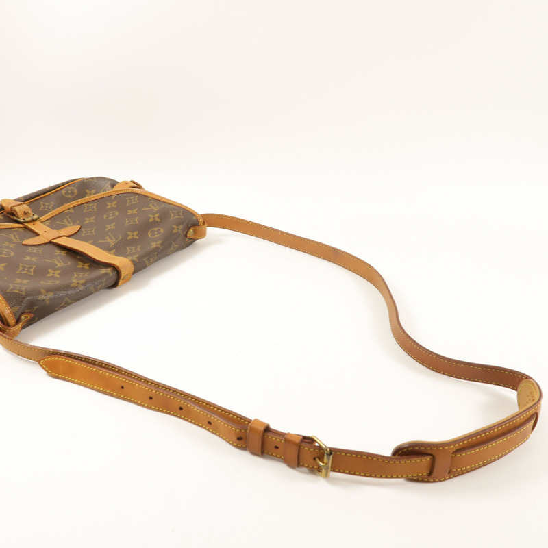 LOUIS VUITTON Monogram Saumur 30金扣肩背袋棕色-7