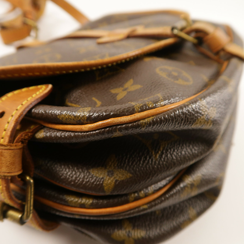 LOUIS VUITTON Monogram Saumur 30金扣肩背袋棕色-10