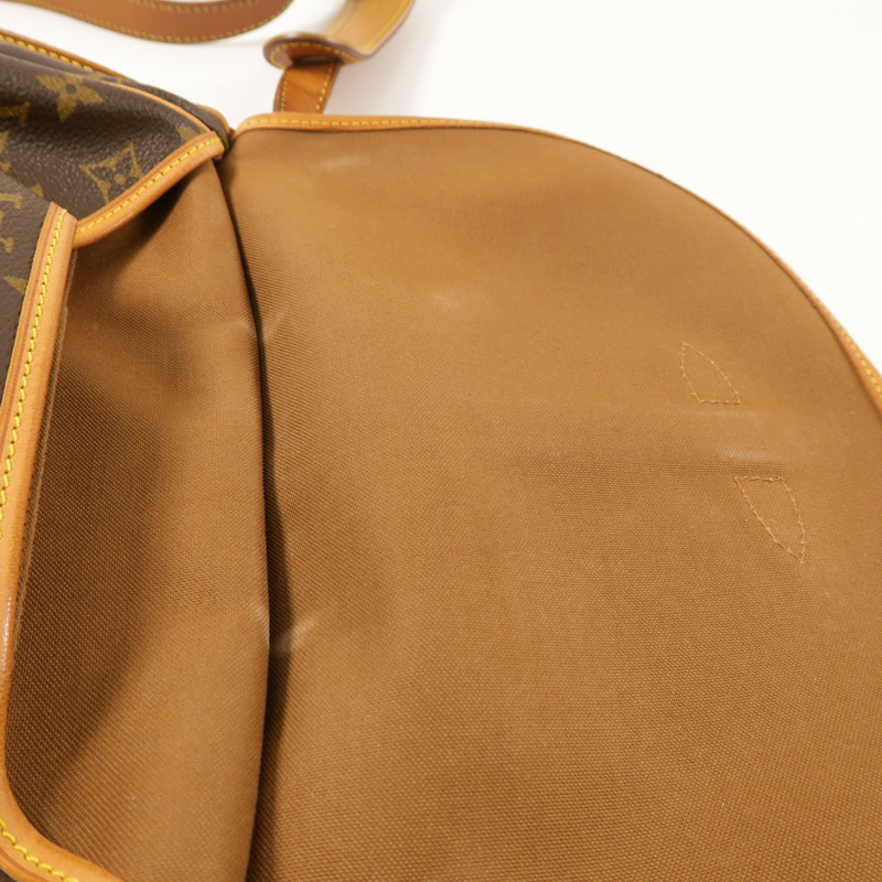LOUIS VUITTON Monogram Saumur 30金扣肩背袋棕色-12