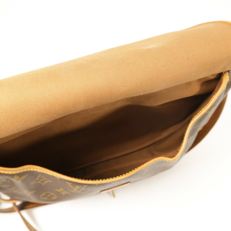 LOUIS VUITTON Monogram Saumur 30金扣肩背袋棕色-13