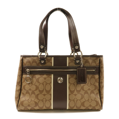 COACH 塗層帆布Tote Bag銀扣手挽袋