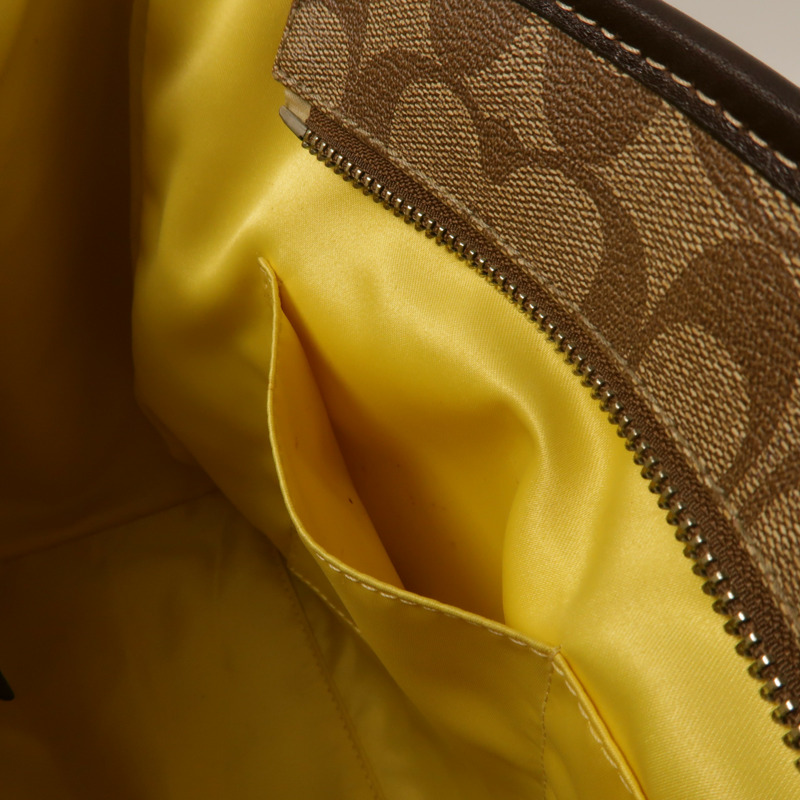 COACH 塗層帆布Tote Bag銀扣手挽袋-11