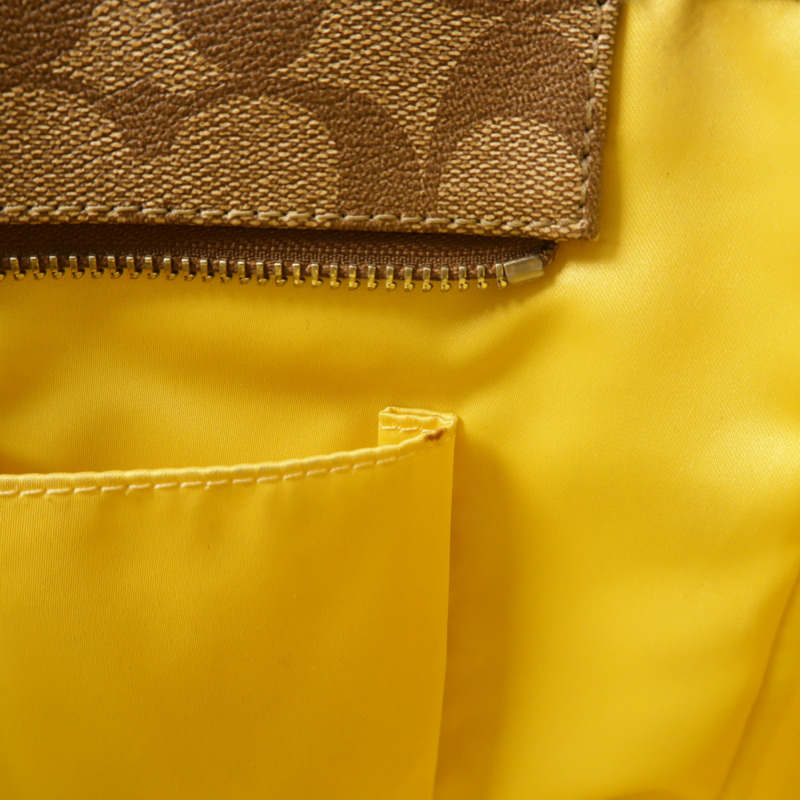 COACH 塗層帆布Tote Bag銀扣手挽袋-14