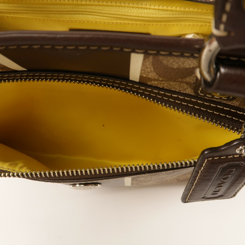 COACH 塗層帆布Tote Bag銀扣手挽袋-15