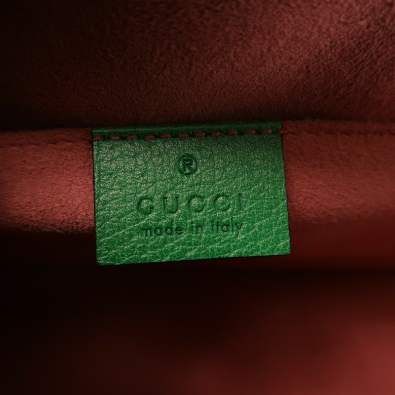 GUCCI 牛皮皮革Ricami Embroidered Bag金扣鏈帶肩背袋-6