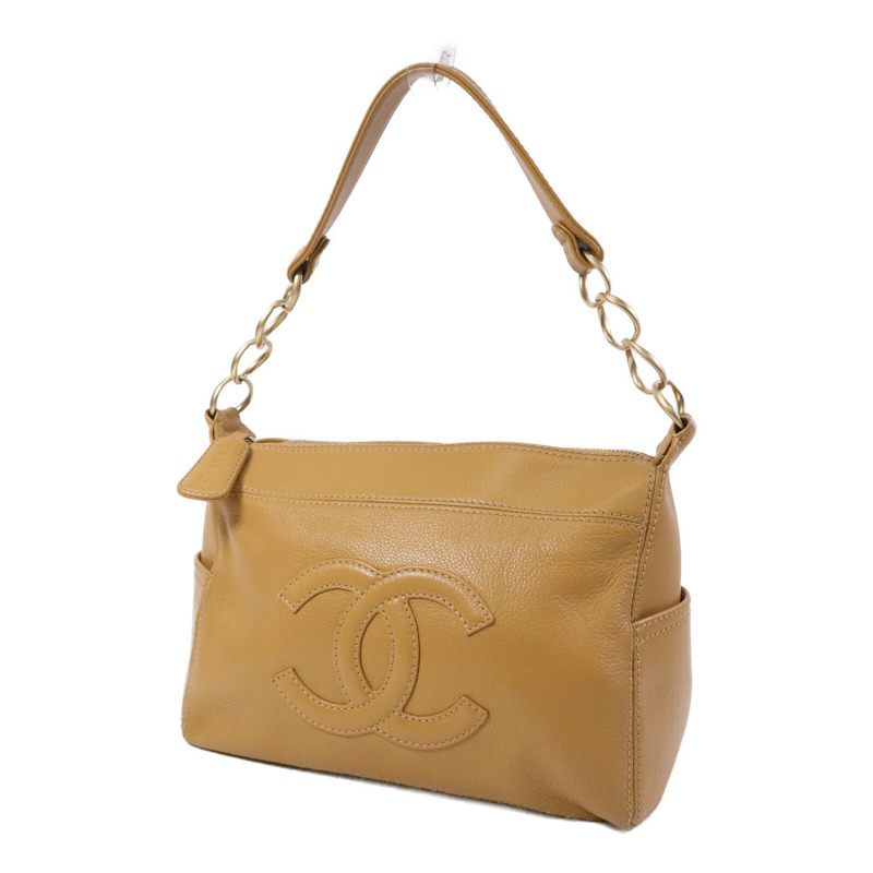 CHANEL 牛皮皮革Vintage Handbag金扣手挽袋-2