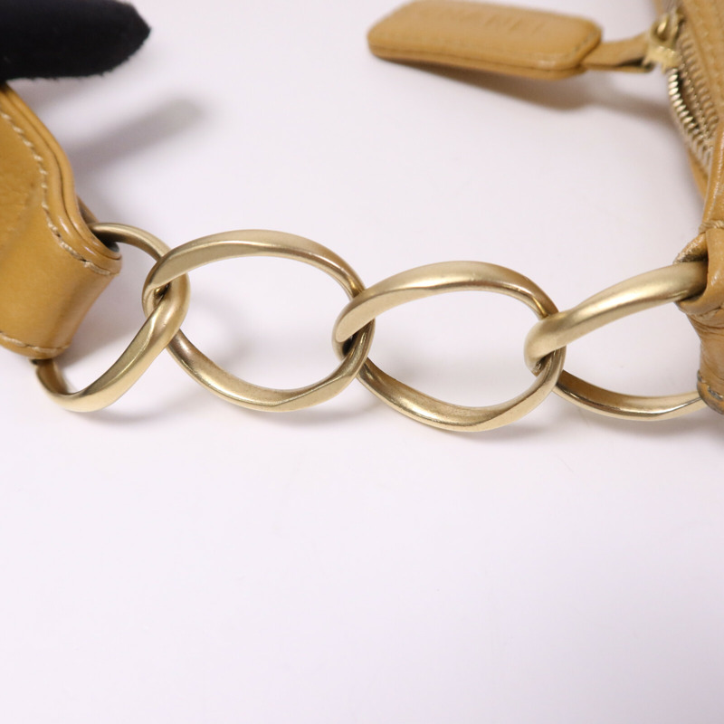 CHANEL 牛皮皮革Vintage Handbag金扣手挽袋-6