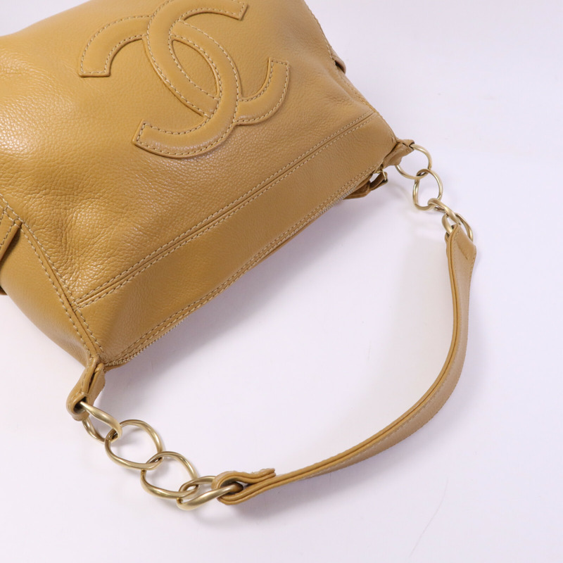 CHANEL 牛皮皮革Vintage Handbag金扣手挽袋-8