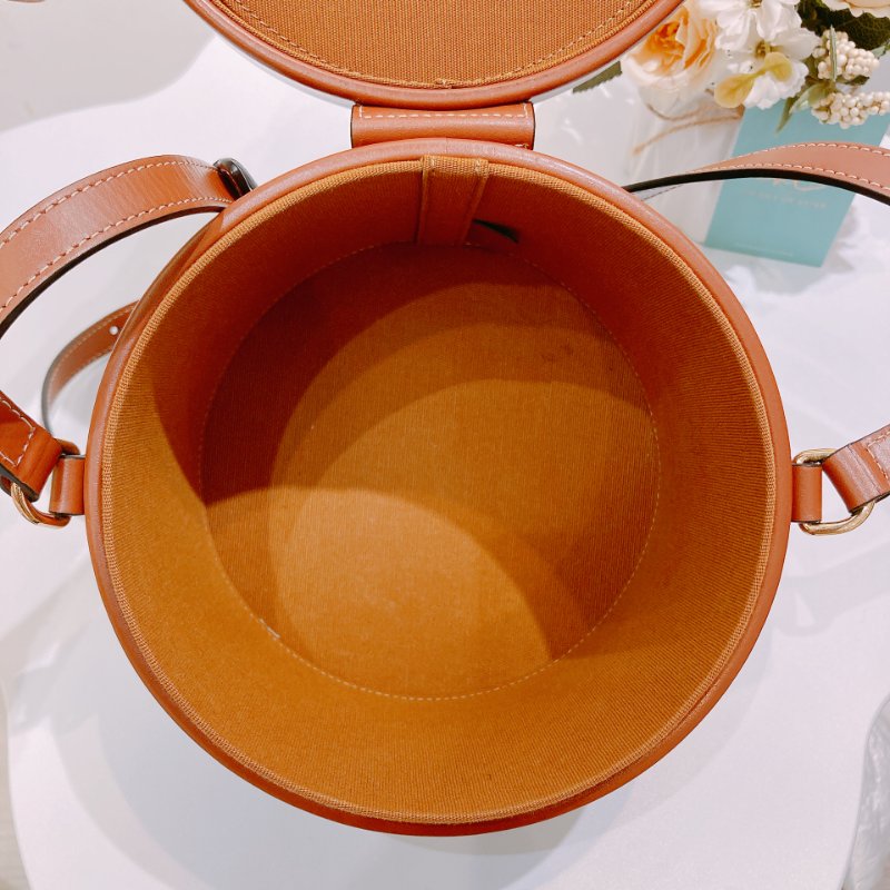 TW4754 Celine賽琳 經典印花牛皮革圓筒中號 Medium Triomphe Canvas Tambour Crossbody Bag-8