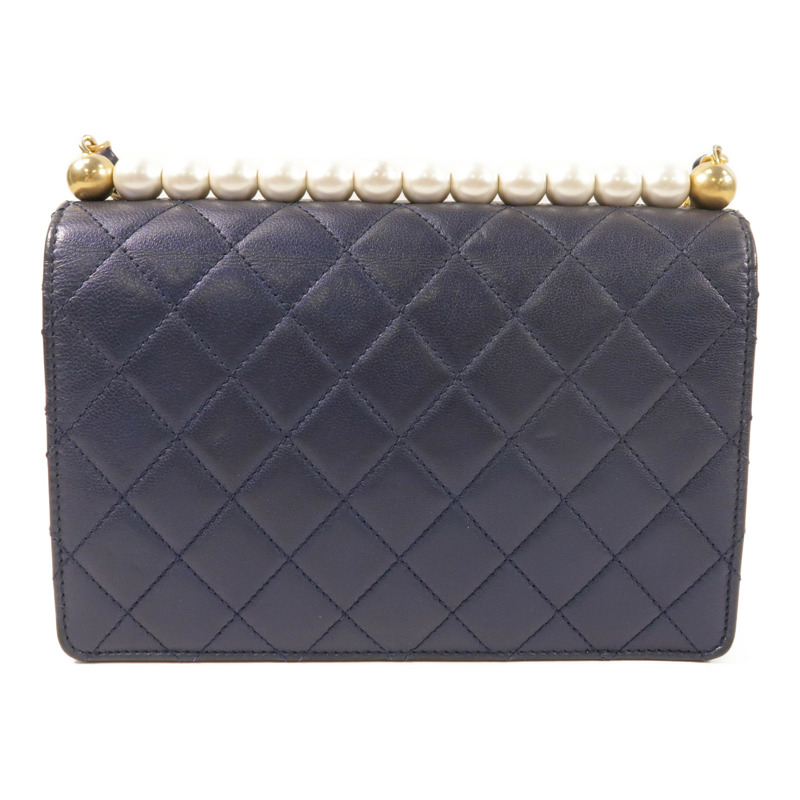 CHANEL 牛皮皮革Chain Shoulder金扣鏈帶肩背袋-1