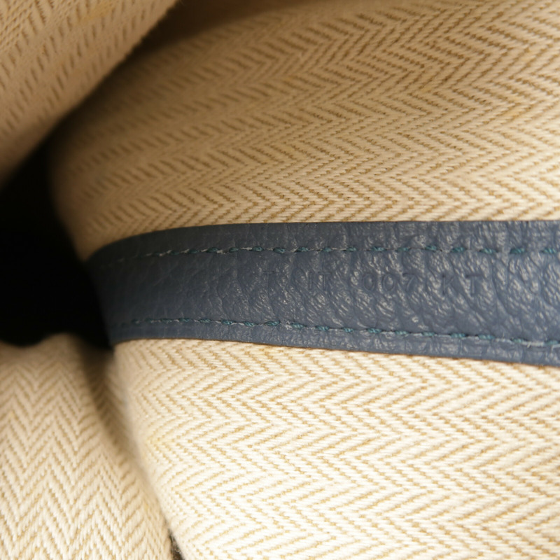 HERMES Country皮革Garden Party PM銀扣手挽袋Azure Blue-6