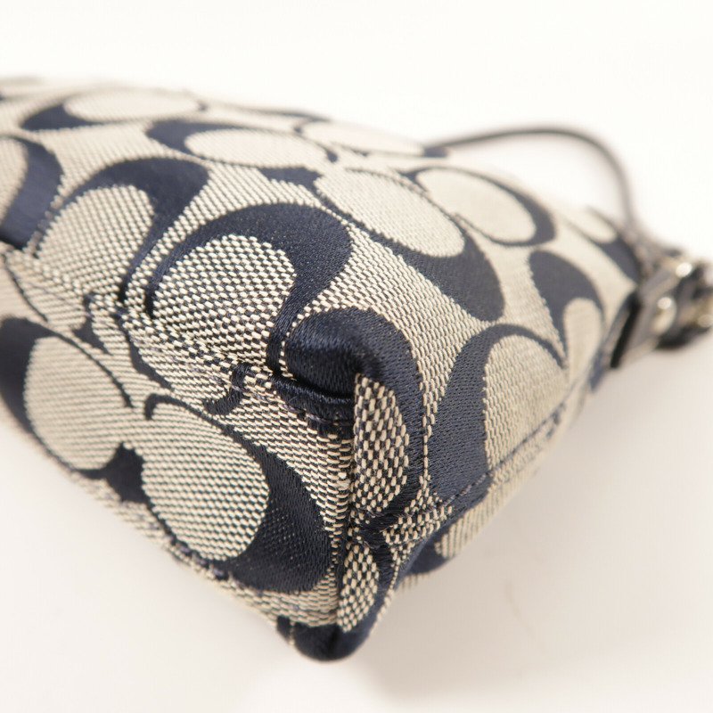 COACH 帆布Turnlock Mini Hand Bag銀扣手挽袋-6