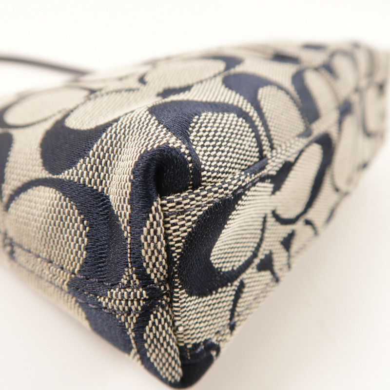 COACH 帆布Turnlock Mini Hand Bag銀扣手挽袋-7