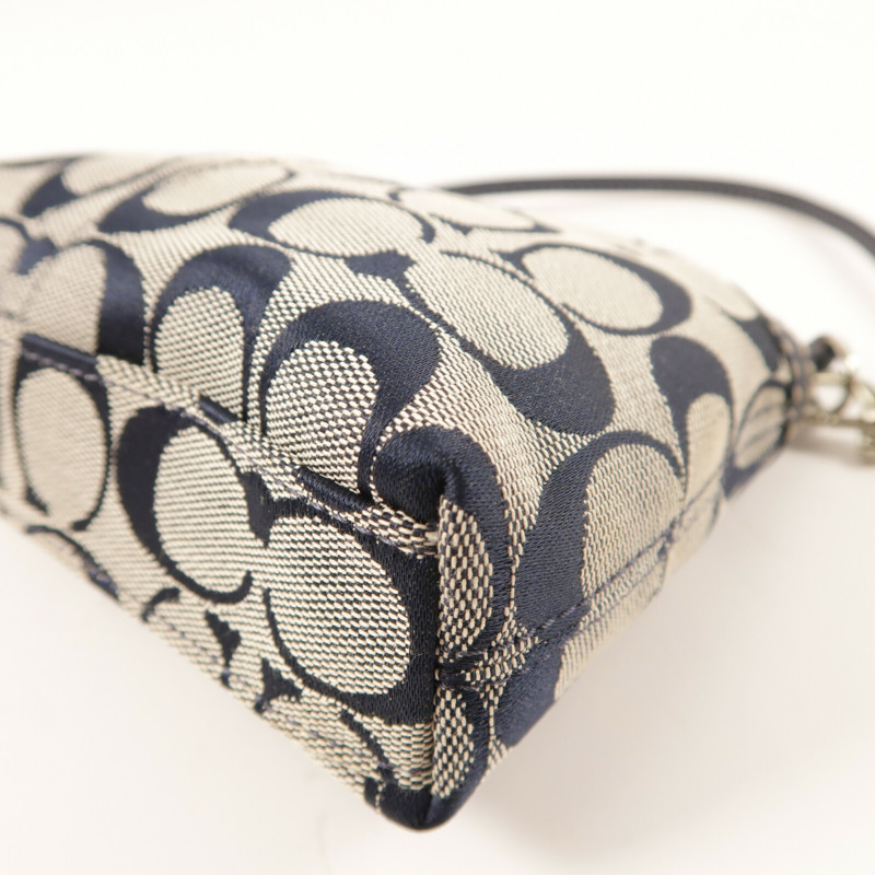 COACH 帆布Turnlock Mini Hand Bag銀扣手挽袋-8