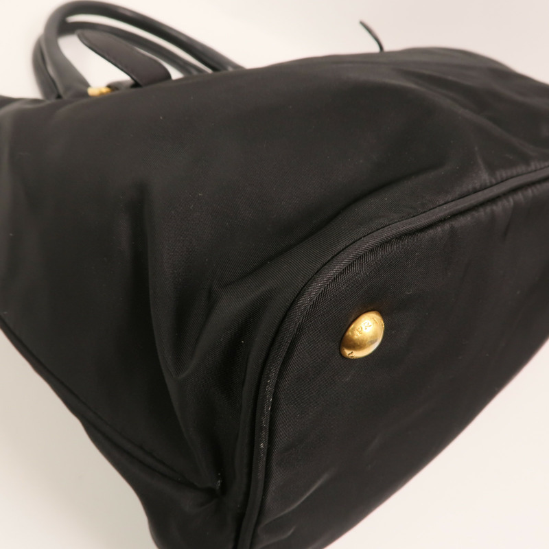 PRADA 尼龍/皮革HandBag金扣手挽肩背兩用袋-11