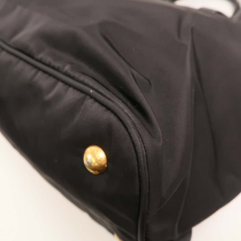 PRADA 尼龍/皮革HandBag金扣手挽肩背兩用袋-12