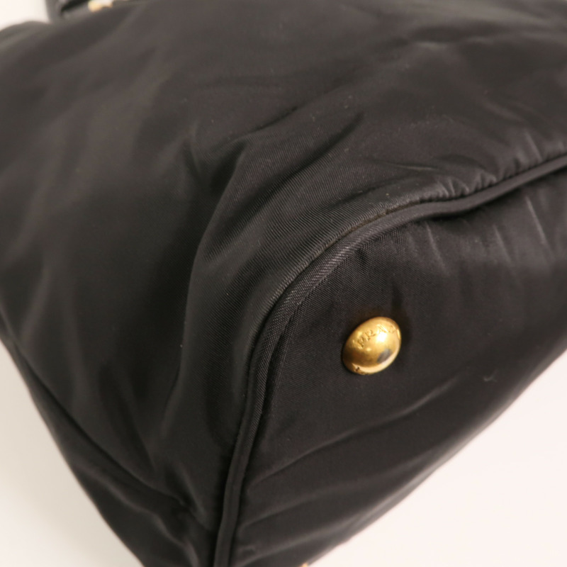 PRADA 尼龍/皮革HandBag金扣手挽肩背兩用袋-13