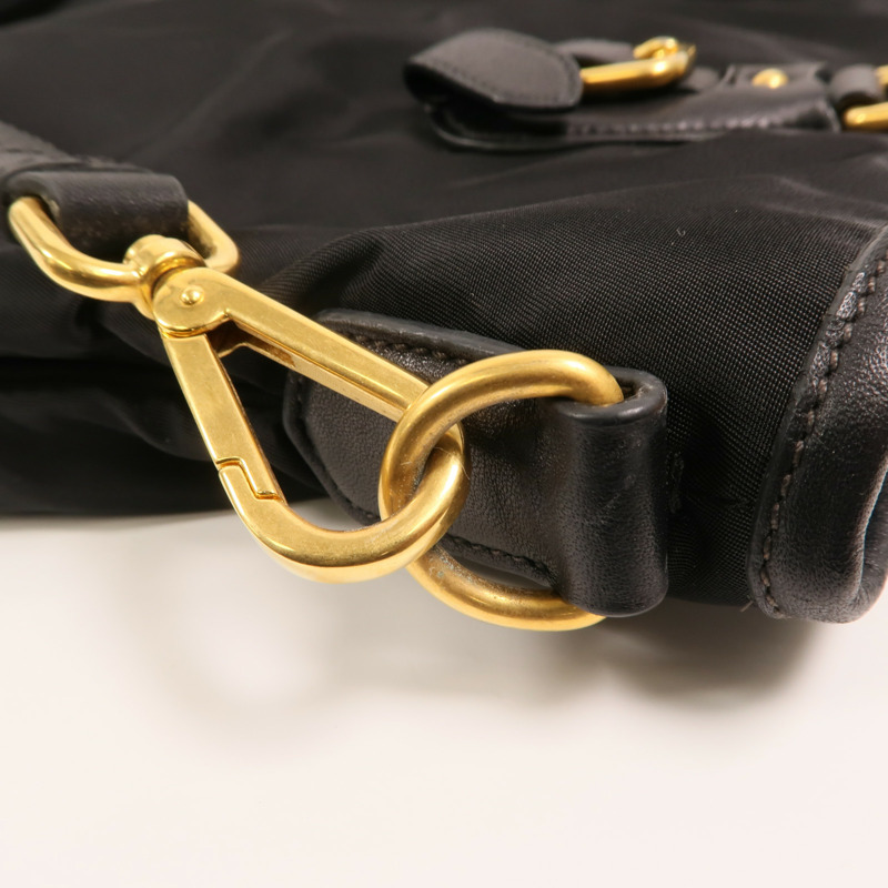 PRADA 尼龍/皮革HandBag金扣手挽肩背兩用袋-16