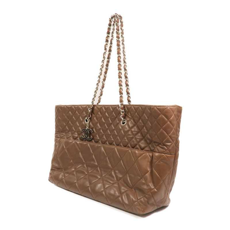 CHANEL 牛皮皮革Matelasse Chain Large銀扣鏈帶手挽袋-2