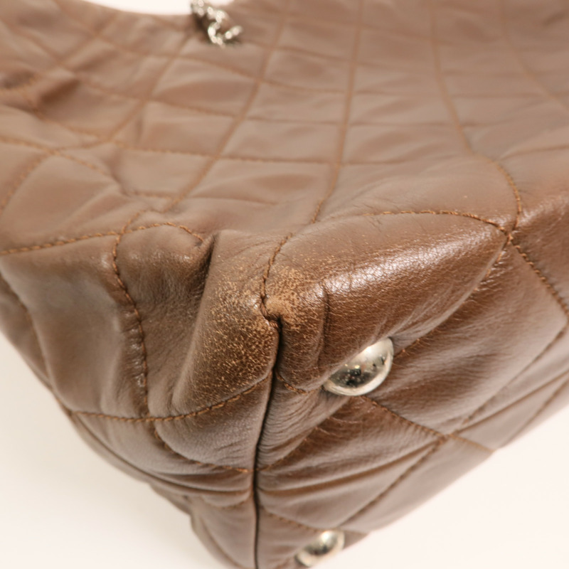 CHANEL 牛皮皮革Matelasse Chain Large銀扣鏈帶手挽袋-13