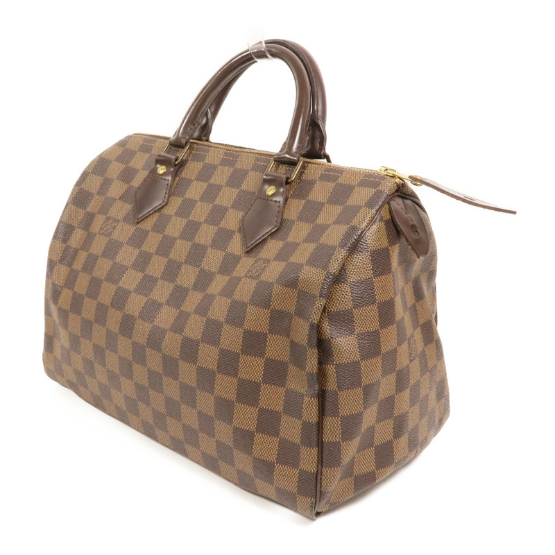 LOUIS VUITTON Damier Speedy 30金扣手挽袋-2