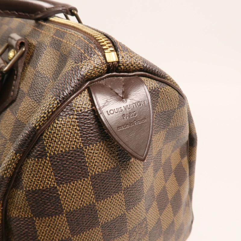 LOUIS VUITTON Damier Speedy 30金扣手挽袋-6