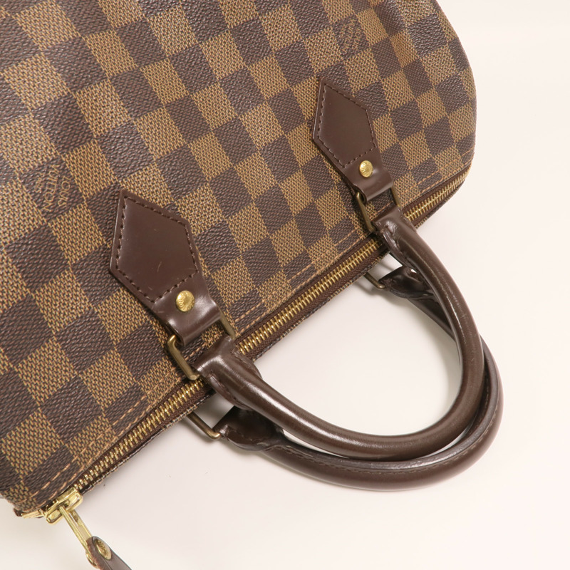 LOUIS VUITTON Damier Speedy 30金扣手挽袋-7