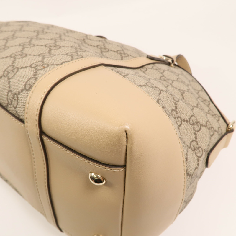 GUCCI 塗層帆布Nice Dome金扣手挽肩背兩用袋-10