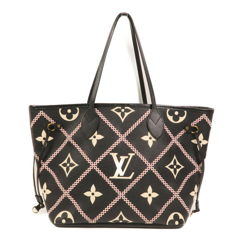 LOUIS VUITTON Monogram Empreinte Neverfull MM金扣手挽袋
