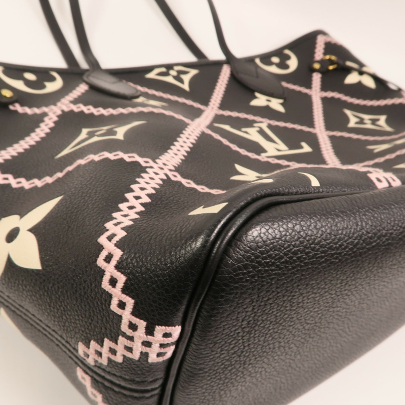 LOUIS VUITTON Monogram Empreinte Neverfull MM金扣手挽袋-9
