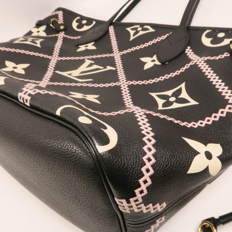 LOUIS VUITTON Monogram Empreinte Neverfull MM金扣手挽袋-10