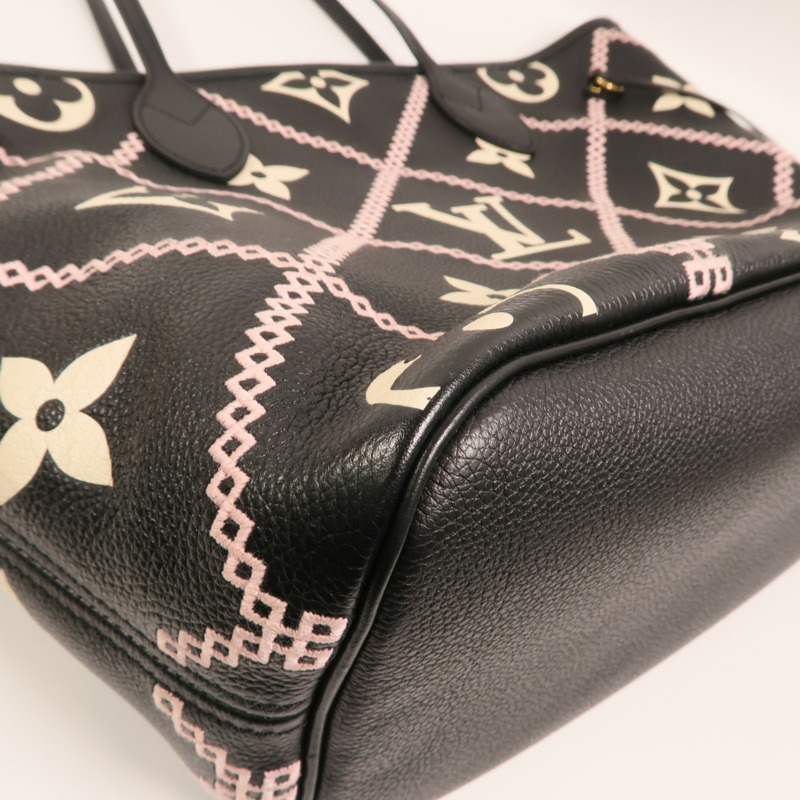 LOUIS VUITTON Monogram Empreinte Neverfull MM金扣手挽袋-11