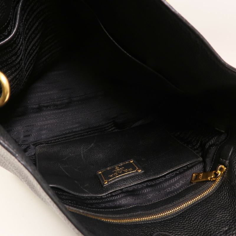 PRADA 牛皮皮革Vitello Phoenix金扣手挽肩背兩用袋-4