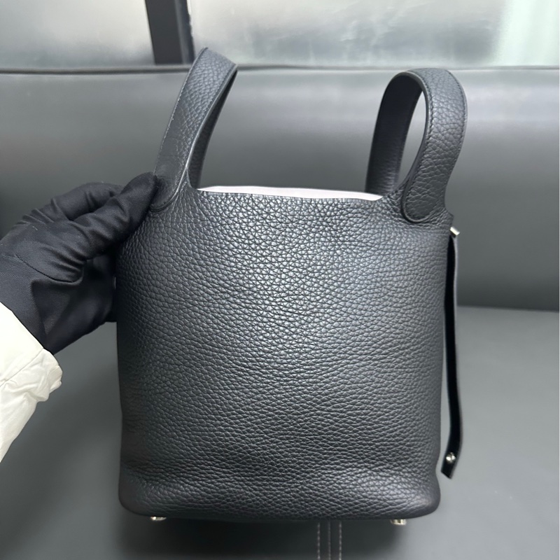 Hermes Picotin 18 黑銀 菜籃子-1