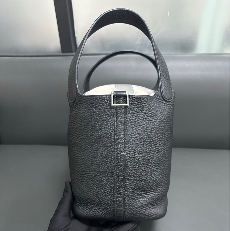 Hermes Picotin 18 黑銀 菜籃子-3