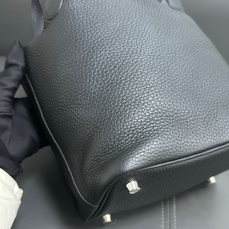 Hermes Picotin 18 黑銀 菜籃子-6