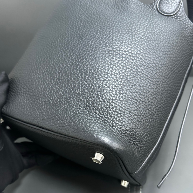 Hermes Picotin 18 黑銀 菜籃子-7