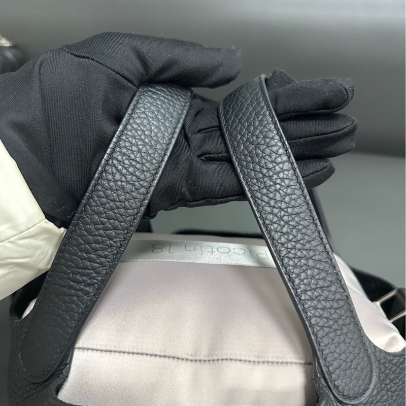 Hermes Picotin 18 黑銀 菜籃子-12