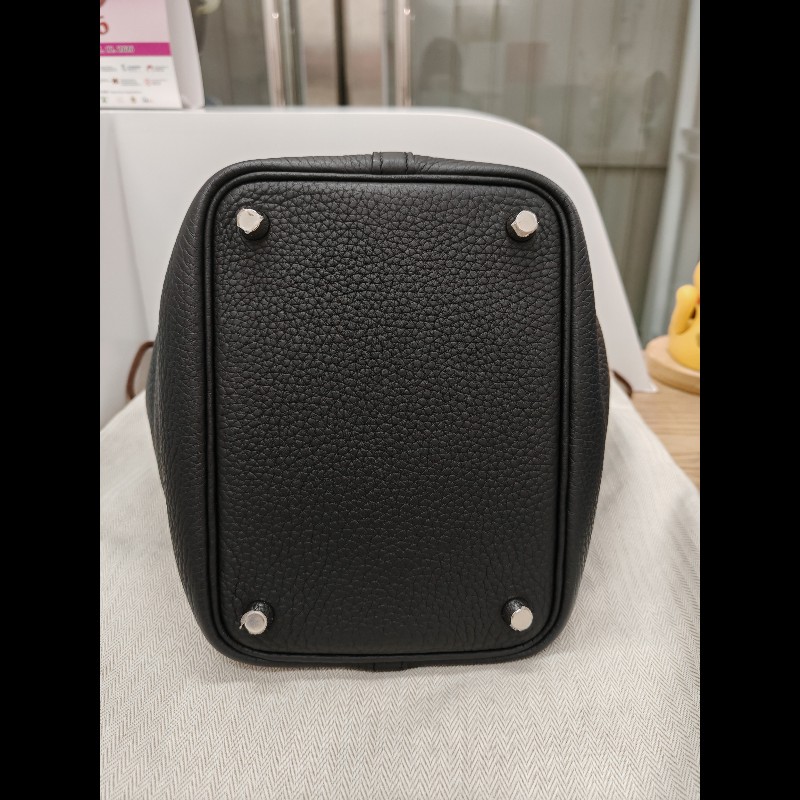 Hermes Picotin 18 黑銀 菜籃子-5